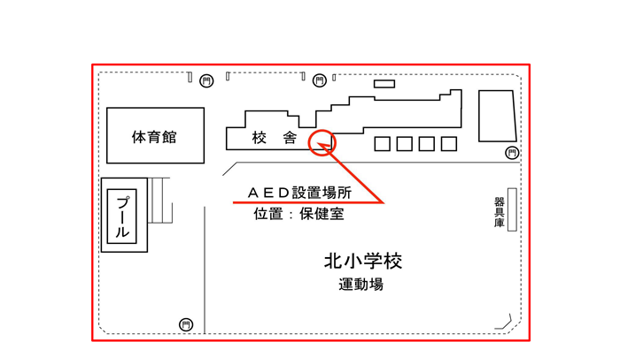 北小学校AED設置箇所